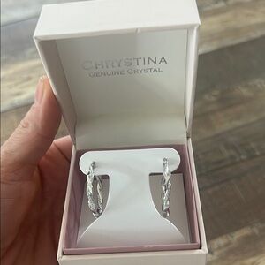Silver Crystal Earrings new* Never worn* Christmas gift
